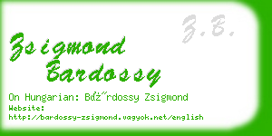 zsigmond bardossy business card